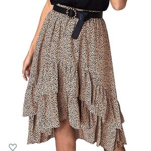 Cheetah Print Ruffle Skirt